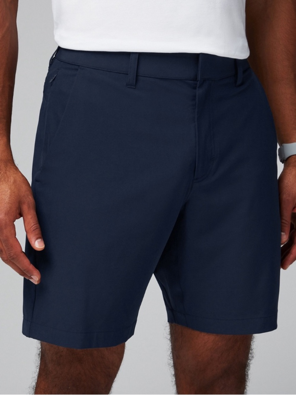 Fabletics Men's Navy Flat-Front Performance Shorts